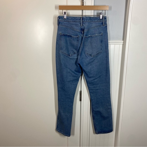 AGOLDE Riley High‎ Rise Straight Crop Jeans in Whiplash Distressed Size 27